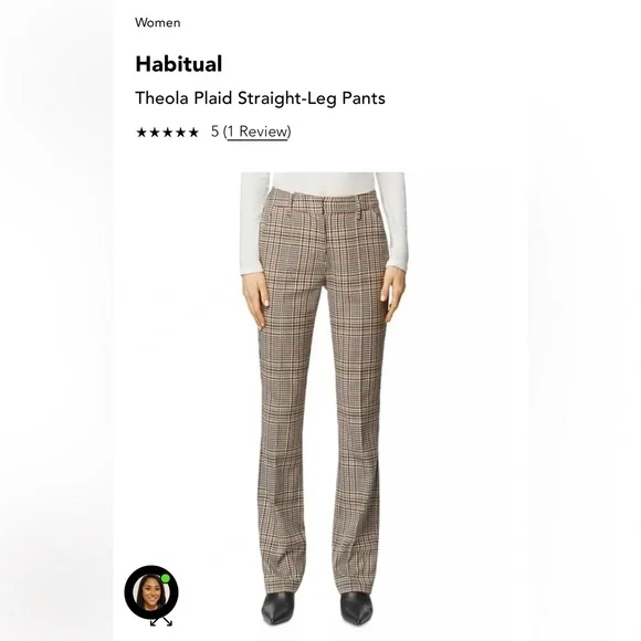 Habitual Theola Pants Plaid Dress Pants | Color: Brown/Red | Size: 8